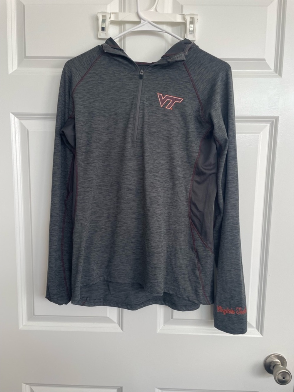 Virginia Tech Grey VT Hooded Quarter Zip